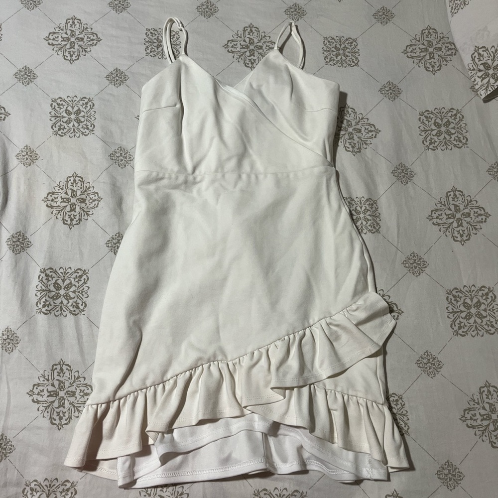 Lulus white ruffle dress